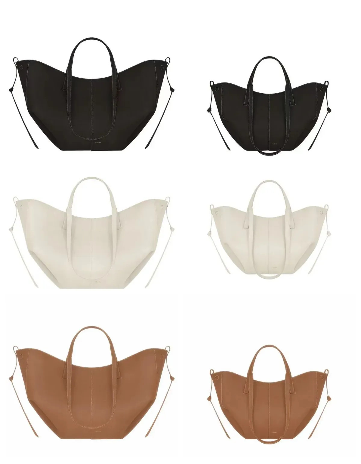 New 5A Polene Cyme Tote Bag Full-Grain Textured Leather Designer Magnetic Buckle Closure Handbag ... | DHGate