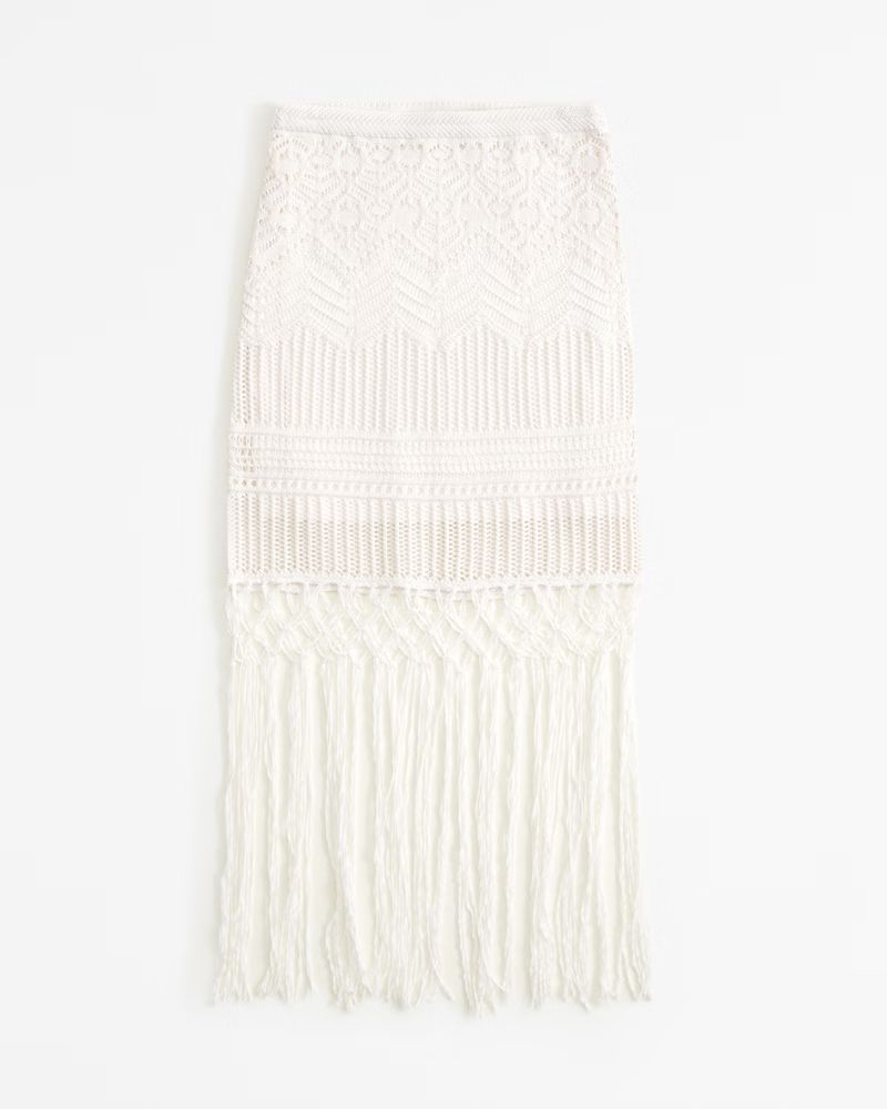 Women's Crochet-Style Tassel Mini Skirt | Women's New Arrivals | Abercrombie.com | Abercrombie & Fitch (US)