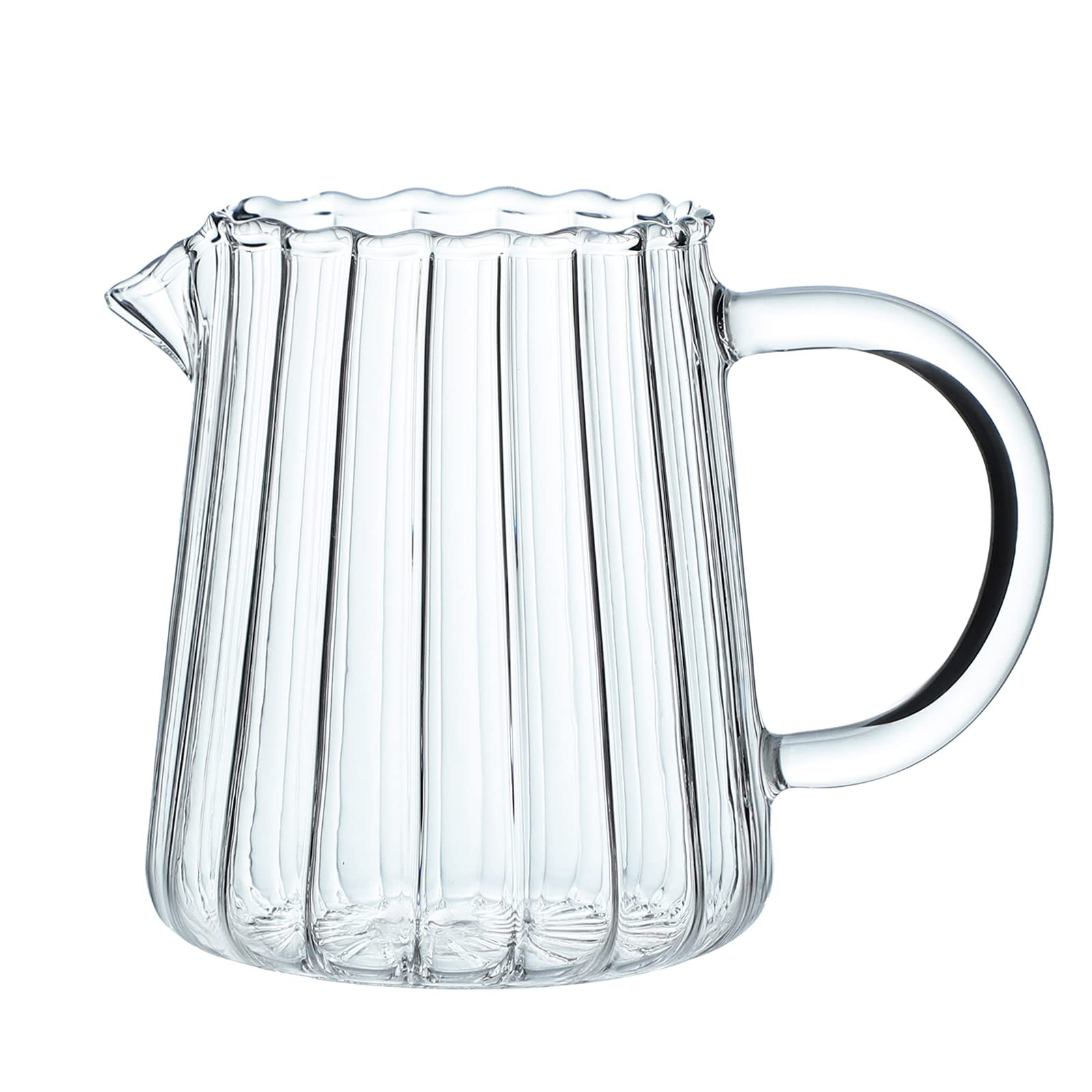 CHOOLD Elegant Wave Shaped Crystal Glass Creamer Coffee Pitcher/Serving Jug for Kitchen - Milk an... | Amazon (US)