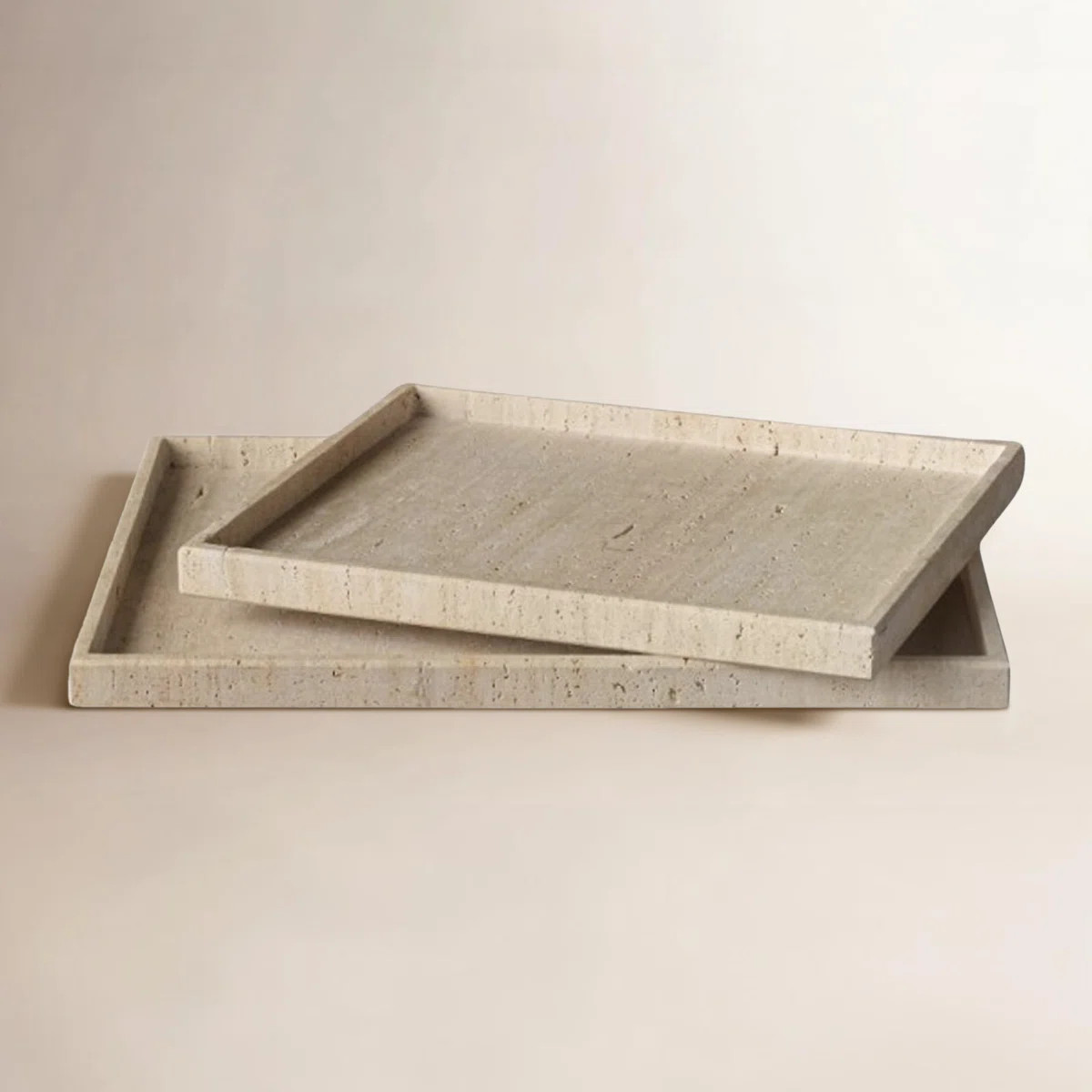 Travertine Tray Large In Cream | Wayfair North America