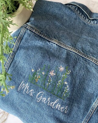 Mrs Jean Jacket | Bride Jacket | Bride Jean Jacket | Bride To Be | Personalized Jean Jacket | Bride Wildflowers | Michaels Stores