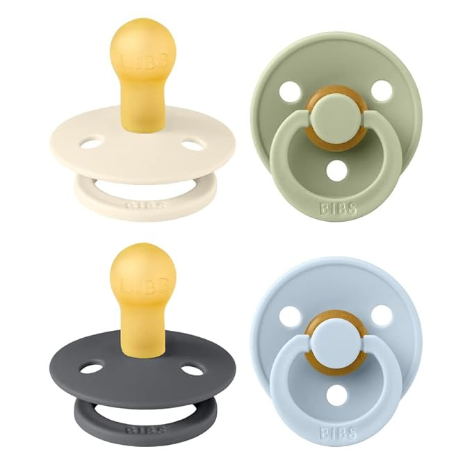 BIBS Colour Soother 4-Pack | BPA Free Dummy Pacifier | Round Nipple | Natural Rubber Latex | Made... | Amazon (US)