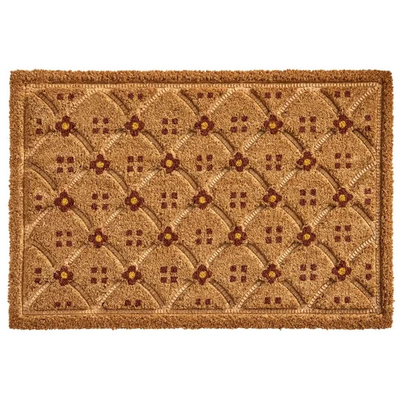 Better Homes & Gardens Coir Doormat, 20 in x 30 in, Ogee Floral Pattern, Skid-Resistant Backing | Walmart (US)