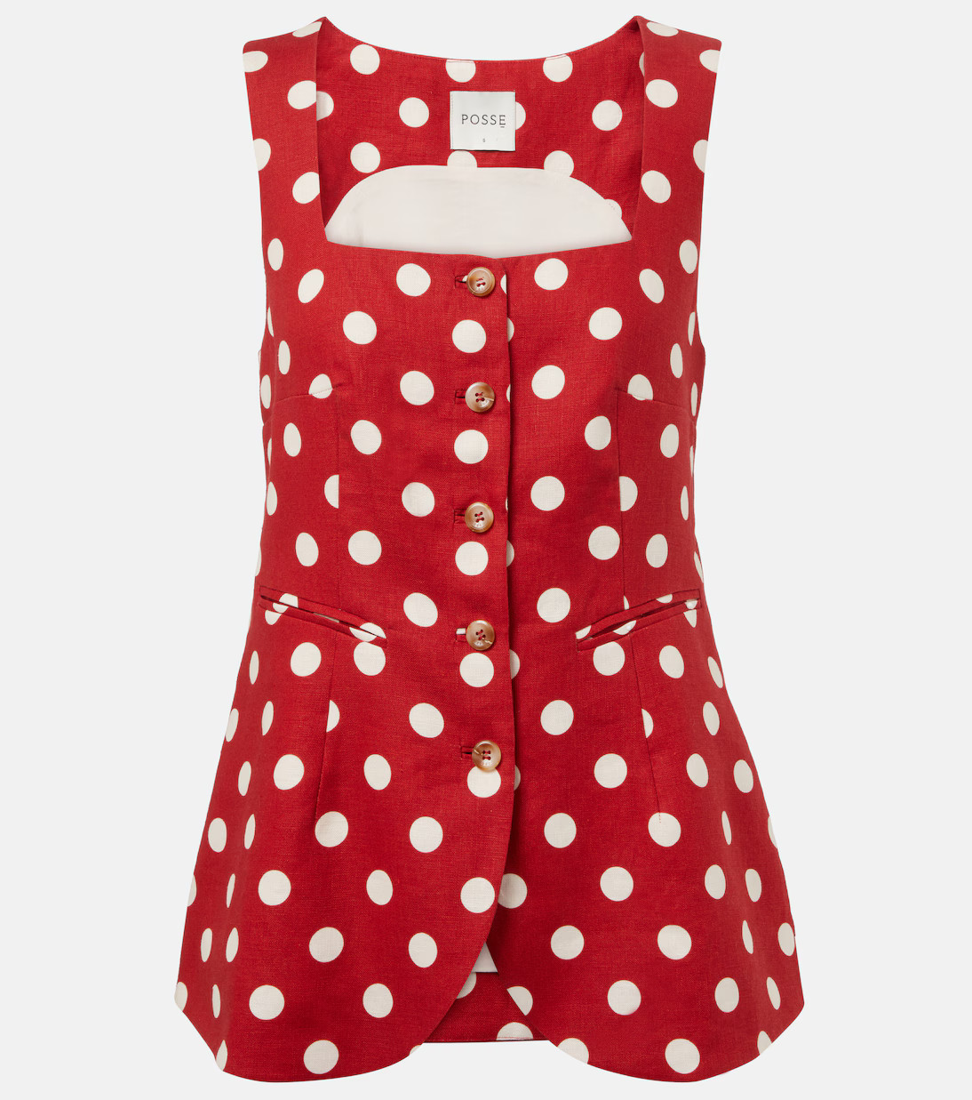 Lucille polka-dot linen vest | Mytheresa (US/CA)