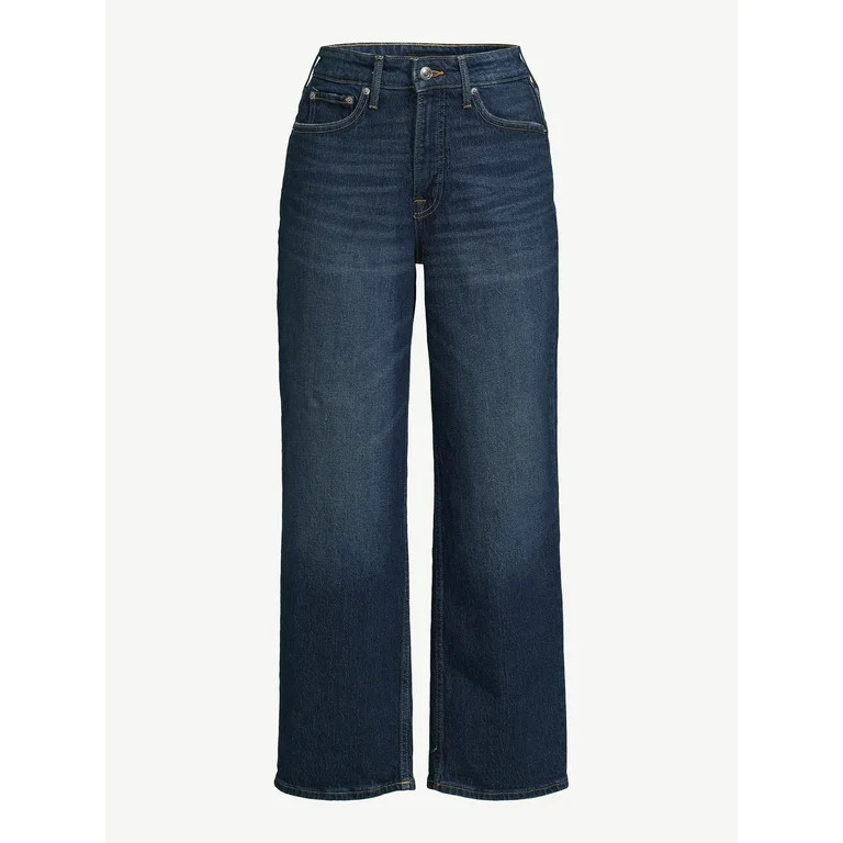 Free Assembly Women's Super High Rise Crop Wide Straight Jean | Walmart (US)