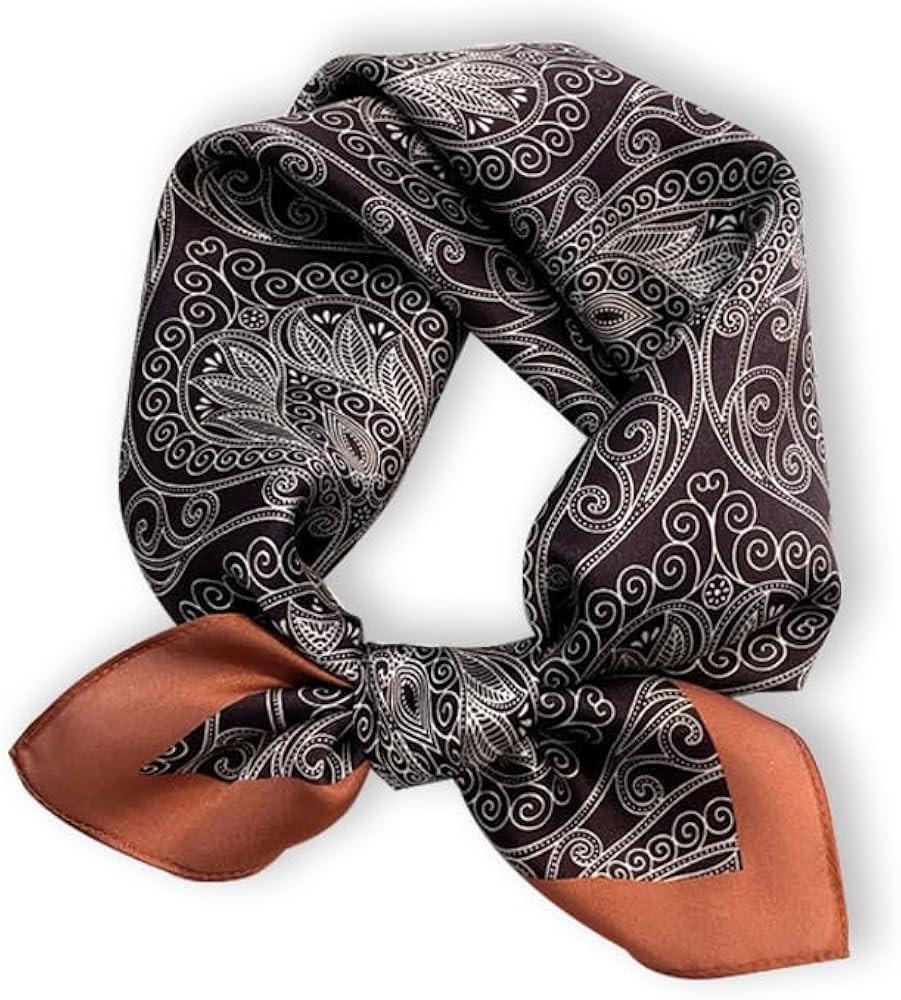 100% Mulberry Silk Neck Scarf - 21'' x 21'' Lightweight Neckerchief - Women Men Small Square Digi... | Amazon (US)