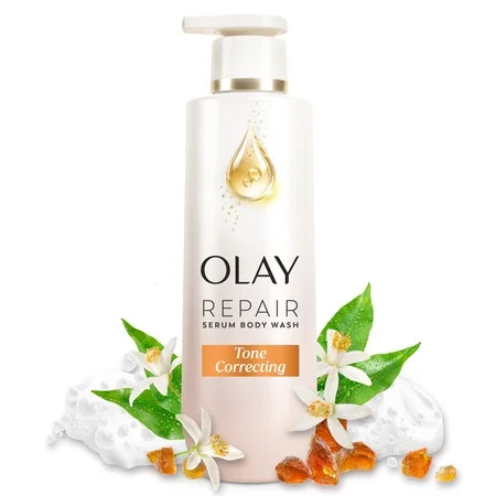 Olay Tone Correcting Repair Serum Body Wash, Triple Complex with Repair Lipids, Vitamin B3 + C and BHA, 20 fl oz | Walmart (US)