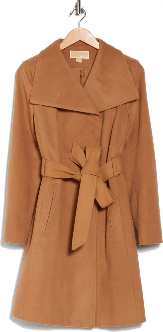 Asymmetric Belted Wool Blend Coat | Nordstrom Rack