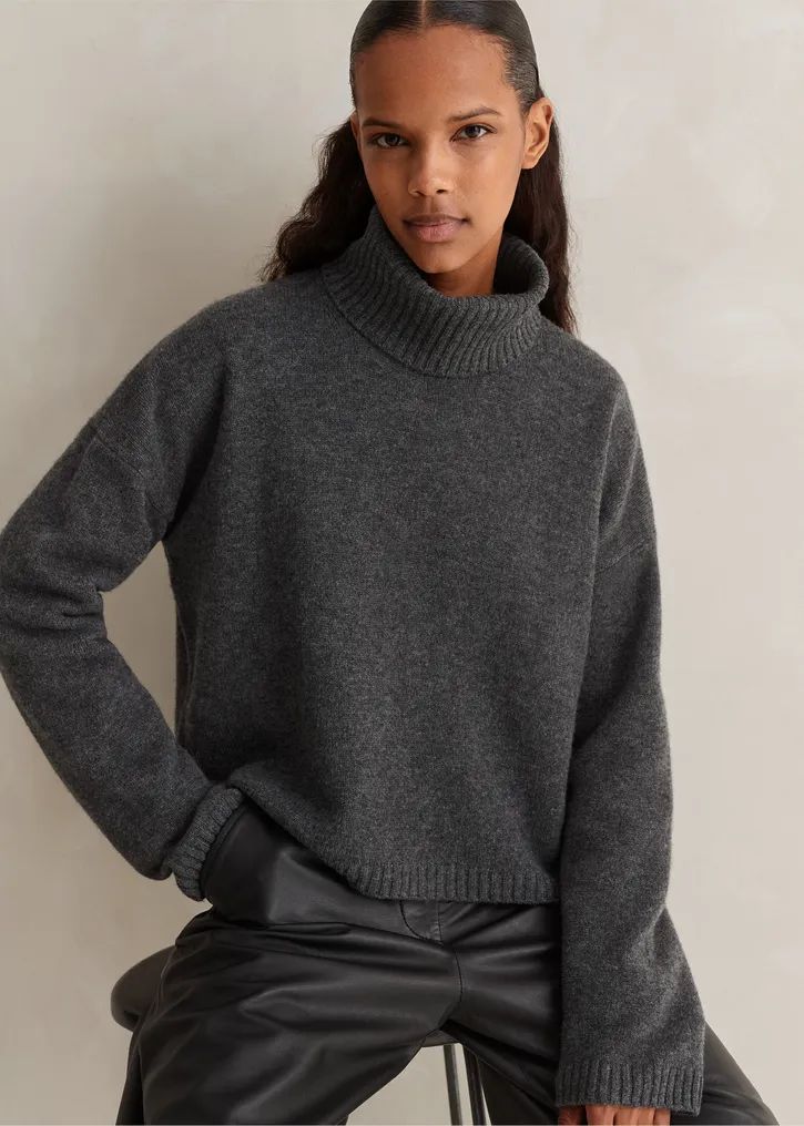 Merino Cashmere Relaxed Crop Sweater + Snood | ME+EM US