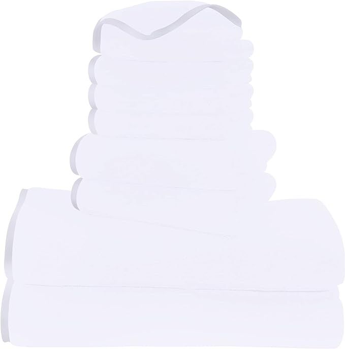 Cosy Family Microfiber 8-Piece Towel Set, 2 Bath Towels, 2 Hand Towels, and 4 Wash Cloths, Ultra ... | Amazon (US)
