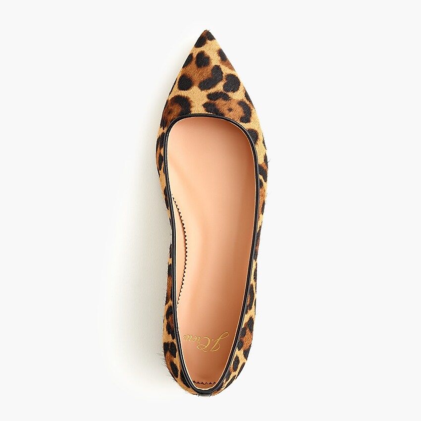 Pointed-toe flats in leopard calf hair | J.Crew Canada