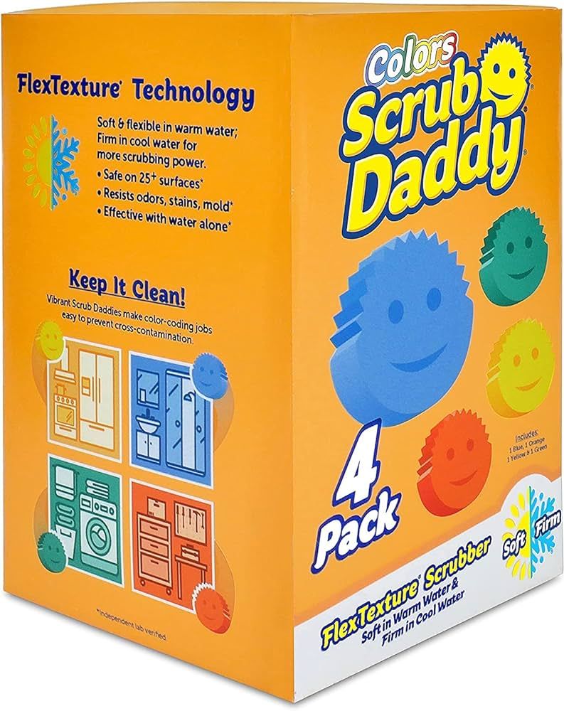 Scrub Daddy Sponge Set Color Variety Pack - Scratch-Free Multipurpose Dish Sponge - BPA Free & Ma... | Amazon (US)