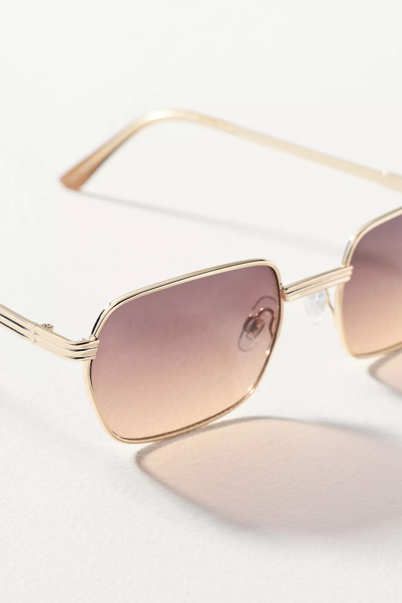 Eyeking Small Metal Geometric Square Sunglasses | Anthropologie (US)
