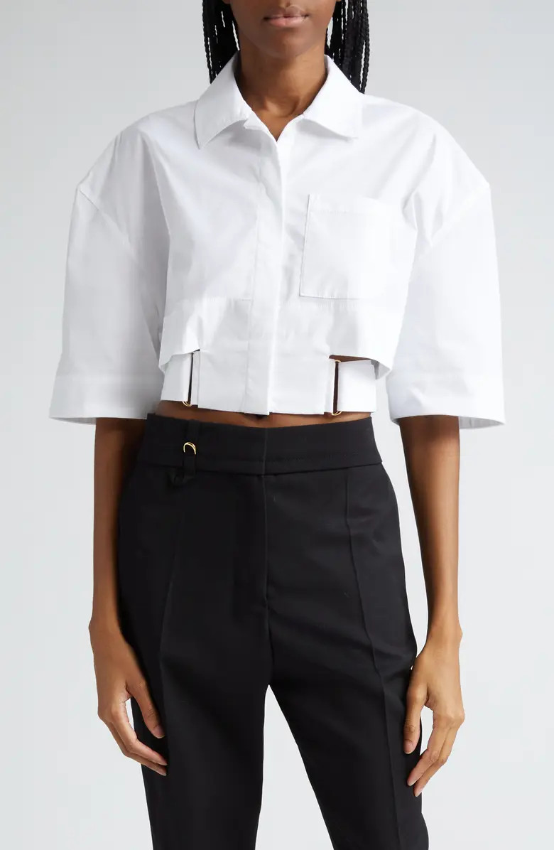 Courte Bari Crop Belted Shirt | Nordstrom