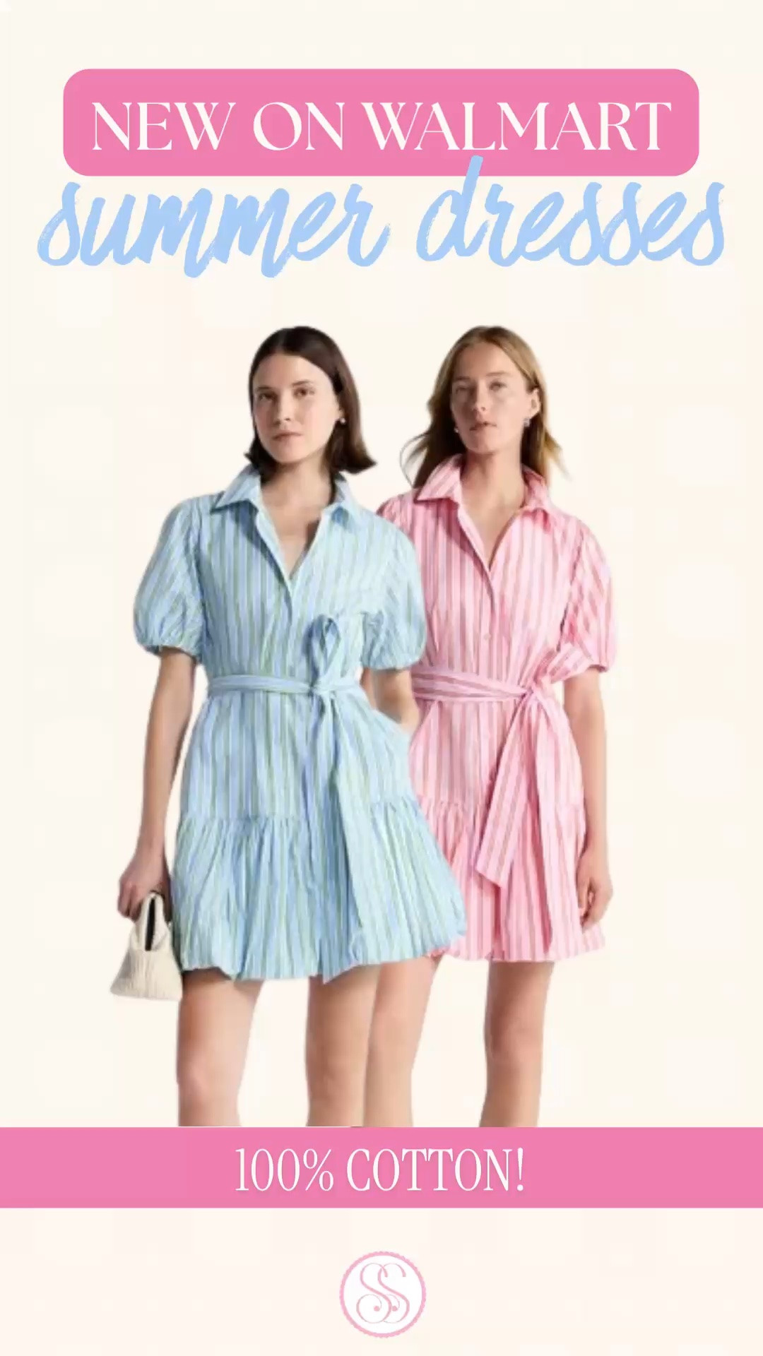 Walmart summer dress | Free Assembly dress | striped mini dress | cotton dress | preppy summer outfit

These new Free Assembly striped mini dresses are 100% cotton, and Walmart absolutely understood the summer dress assignment.

The blue and green stripe and pink stripe colorways both have that crisp, preppy, polished summer look that feels way more expensive than the Walmart price. The spread collar, front button placket, short puff sleeves, self-tie sash belt, bubble hem, side pockets, and easy mini length make the whole dress feel classic and timeless. 

This is the kind of dress that belongs in your closet for the days when you need one piece to carry the entire outfit.

Wear it for brunch, teacher outfits, work outfits, casual office outfits, church, lunch dates, vacation dinners, beach town shopping, school pickup, errands, Fourth of July weekends, summer parties, and everyday warm weather plans.

Style it with gold sandals, white sneakers, raffia slides, pearl earrings, a woven tote, or a cardigan over your shoulders for an easy preppy summer outfit.

If you love Walmart fashion finds, Free Assembly dresses, striped dresses, cotton summer dresses, puff sleeve dresses, shirt dresses, preppy summer style, J.Crew inspired outfits, vacation dresses, and designer looks for less, this is the Walmart dress drop to grab before the best sizes disappear.

Walmart summer dress, Walmart dress, Walmart fashion finds, Walmart style, Free Assembly dress, Free Assembly mini dress, striped mini dress, striped dress, cotton dress, 100 cotton dress, puff sleeve dress, shirt dress, collared dress, belted dress, bubble hem dress, dress with pockets, blue striped dress, pink striped dress, preppy summer dress, summer outfit, teacher outfit, work outfit, vacation dress, designer look for less

#LTKFindsUnder50 #LTKFindsUnder100 #PreppyStyle #LookForLess #WalmartStyle #WalmartFinds #GoingViral

#LTKSeasonal #LTKWorkwear #LTKWedding