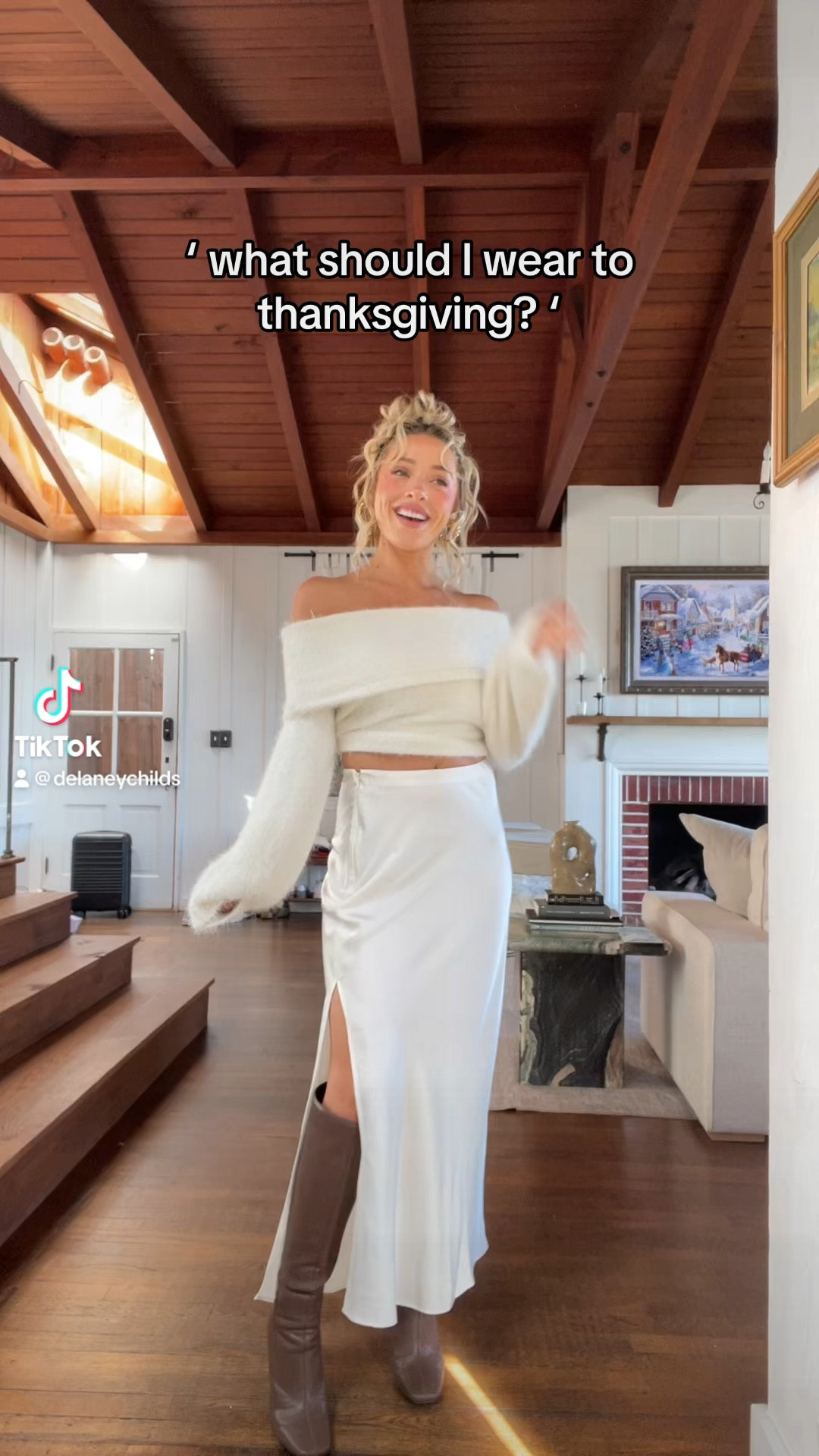 Thanksgiving or friend giving outfit ideas! 
Black mini skirt sized down to an xs 
Jeans true to size 
Dress size xs 
Everything else size s 

#LTKSeasonal #LTKHoliday #LTKstyletip