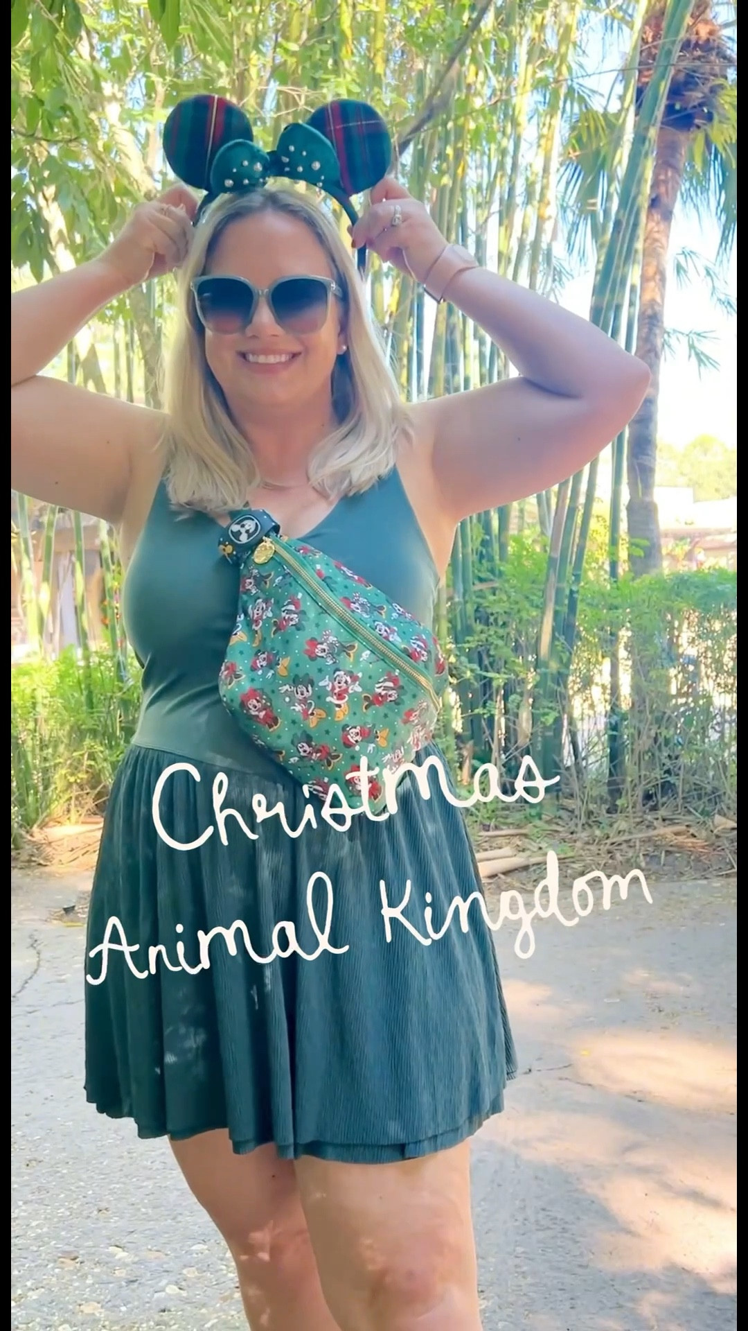 Love peppermint green for a Christmas Animal Kingdom Day! My favorite Disney festive park fit this Holiday season. 

Christmas at Animal Kingdom Park. Disney World Christmas. Disney ootd. Disney inspo. Disney Christmas bag outfit. Mickey Christmas Ears. Disney Florida Boy Mom. 

#LTKTravel #LTKActive #LTKHoliday