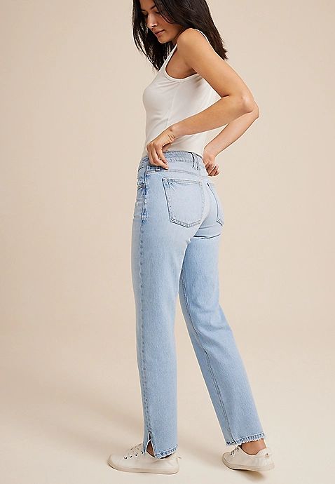 Goldie Blues™ Mid Rise Light Wash Legacy Straight Jean | Maurices