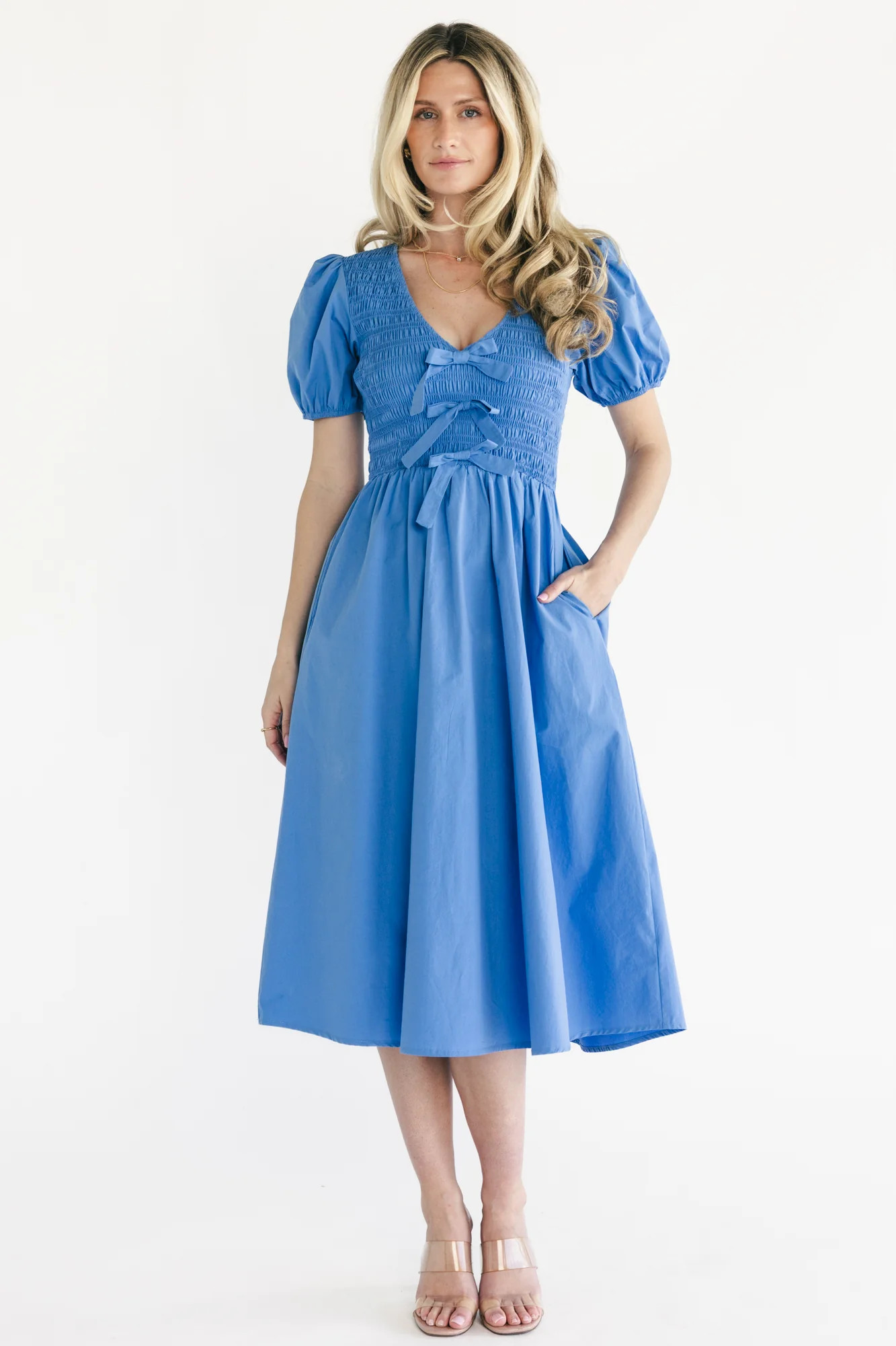 Pixie Midi Bow \u2014 Smocked Cotton Dress | Baltic Born | Baltic Born