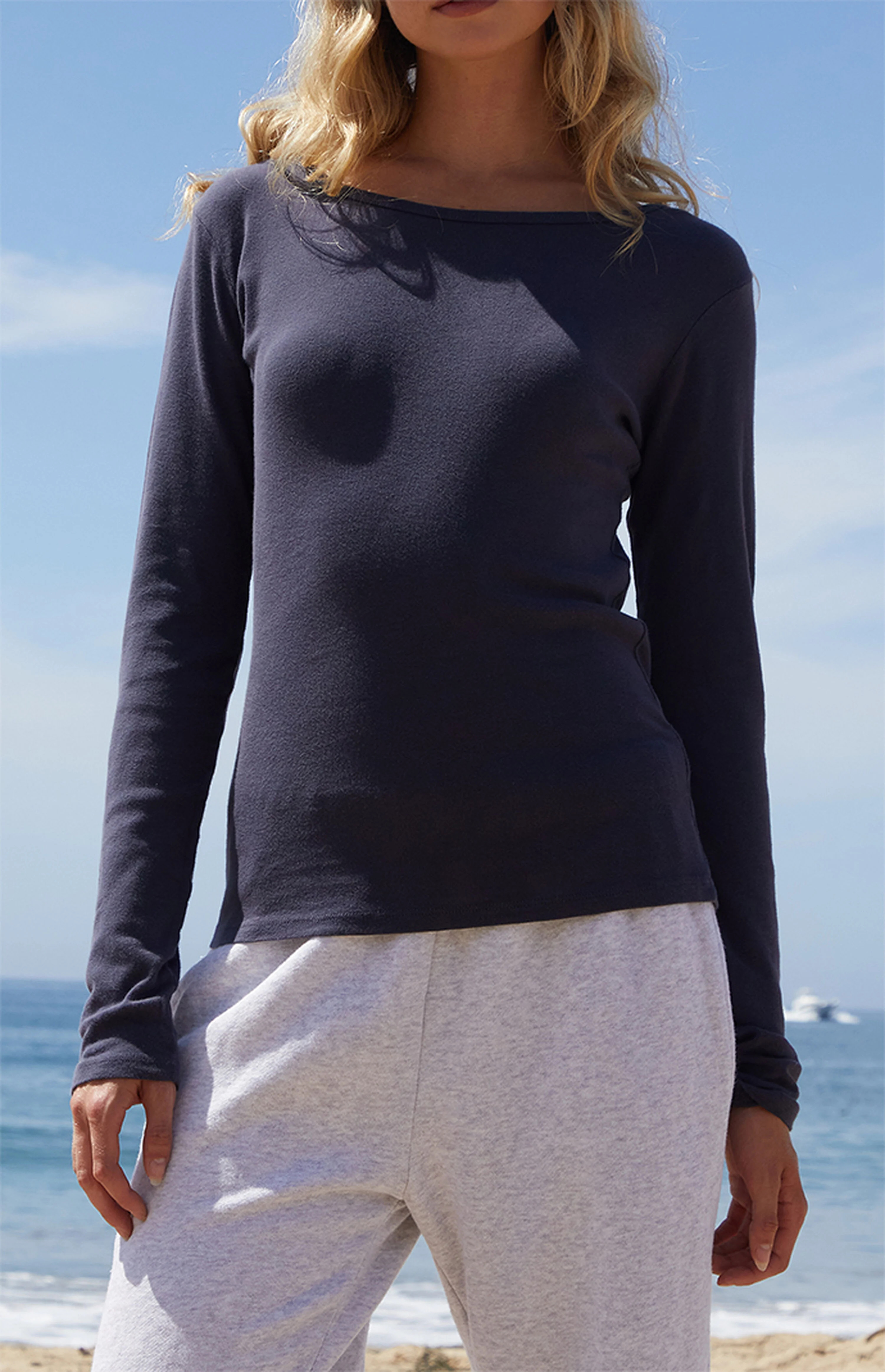John Galt Blue Leah Long Sleeve Top | PacSun