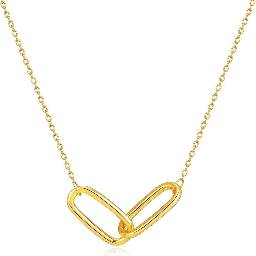 MRSXIA Gold Necklace for Women Pendant 18K Gold Filled Dainty Chain Simple Jewelry | Amazon (US)