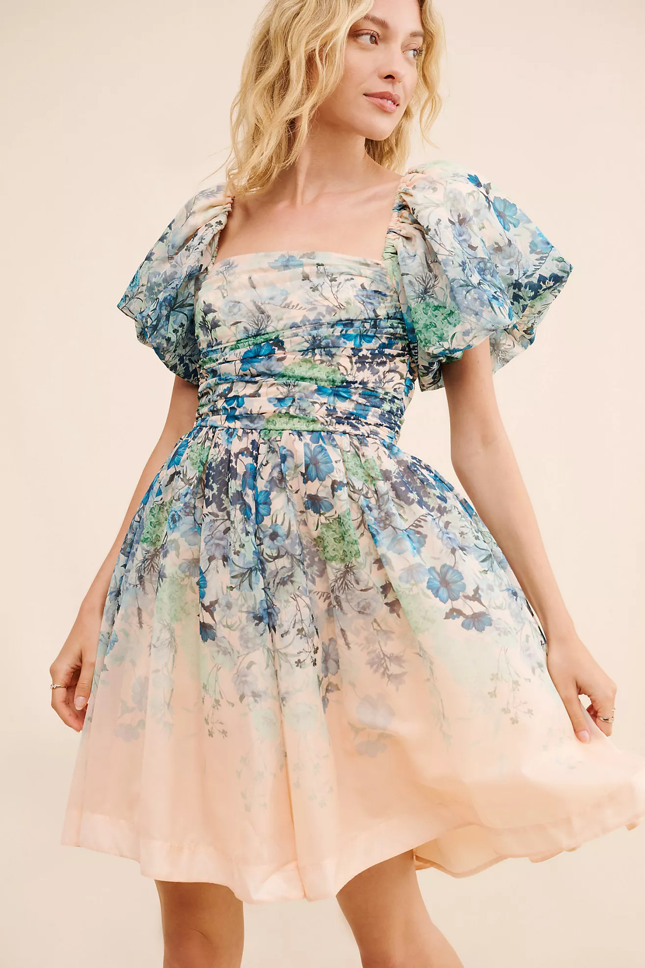 Let Me Be Flo Ruched Mini Dress | Anthropologie (US)