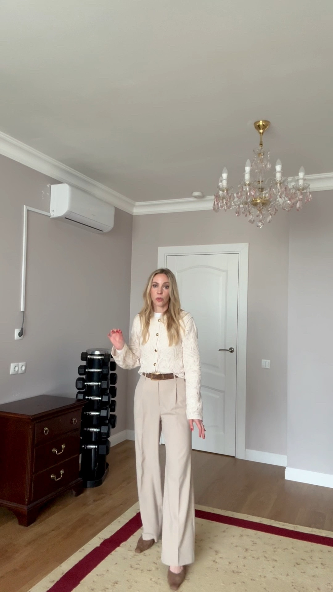 Work outfit, spring workwear, crochet cardigan, suede YSL belt, style over 40

#LTKootd #LTKOver40 #LTKWorkwear