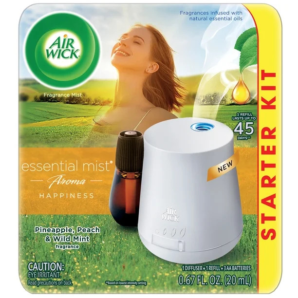 Air Wick Essential Mist Starter Kit (Diffuser + Refill), Happiness, Essential Oils Diffuser, Air ... | Walmart (US)