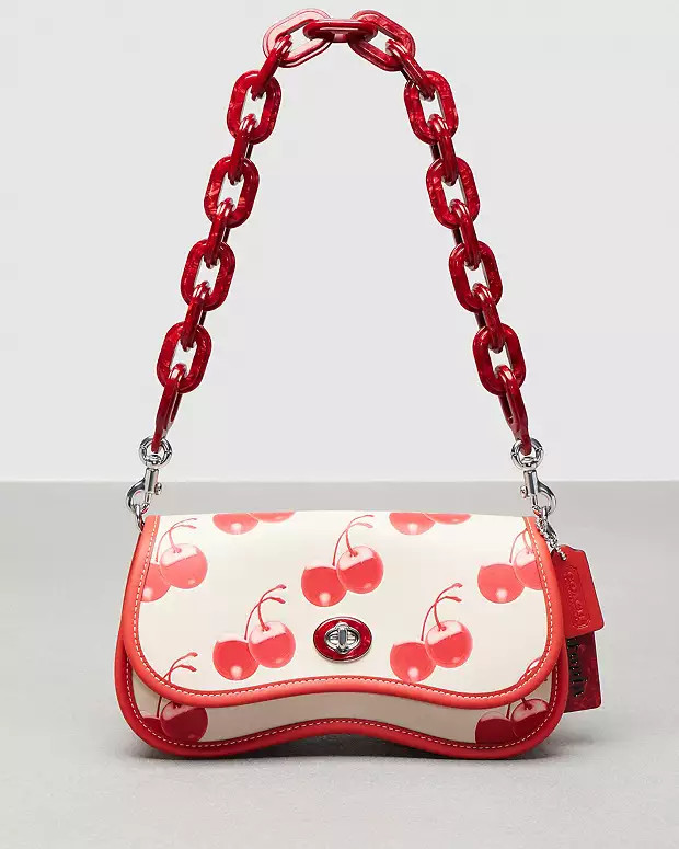 Wavy Dinky In Coachtopia Leather With Cherry Print | Coach (US)
