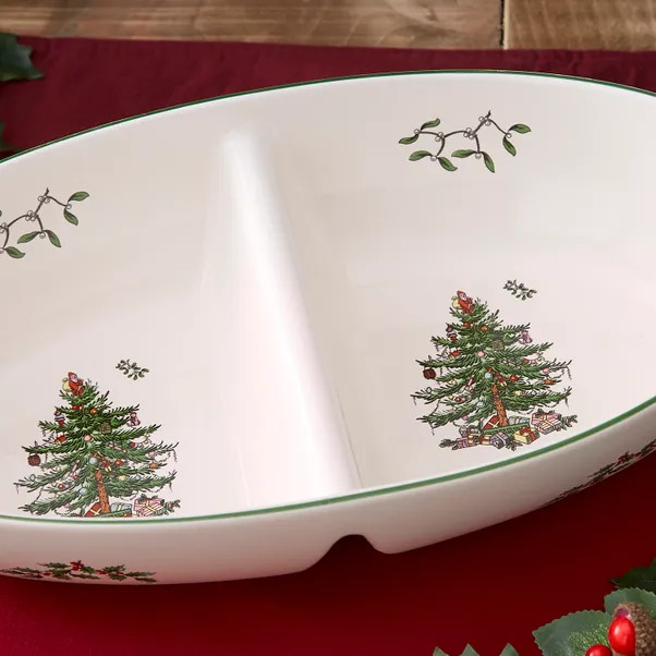 Spode Christmas Tree Large Divided Server | Dunelm