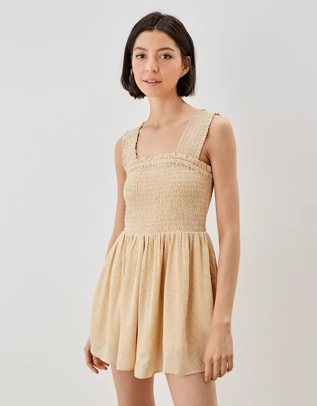 AE Floral Smocked Romper | American Eagle Outfitters (US & CA)