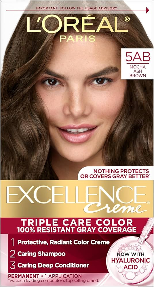 L'Oreal Paris Excellence Crème Permanent Hair Dye, Triple Care Hair Color with Hyaluronic Acid f... | Amazon (US)