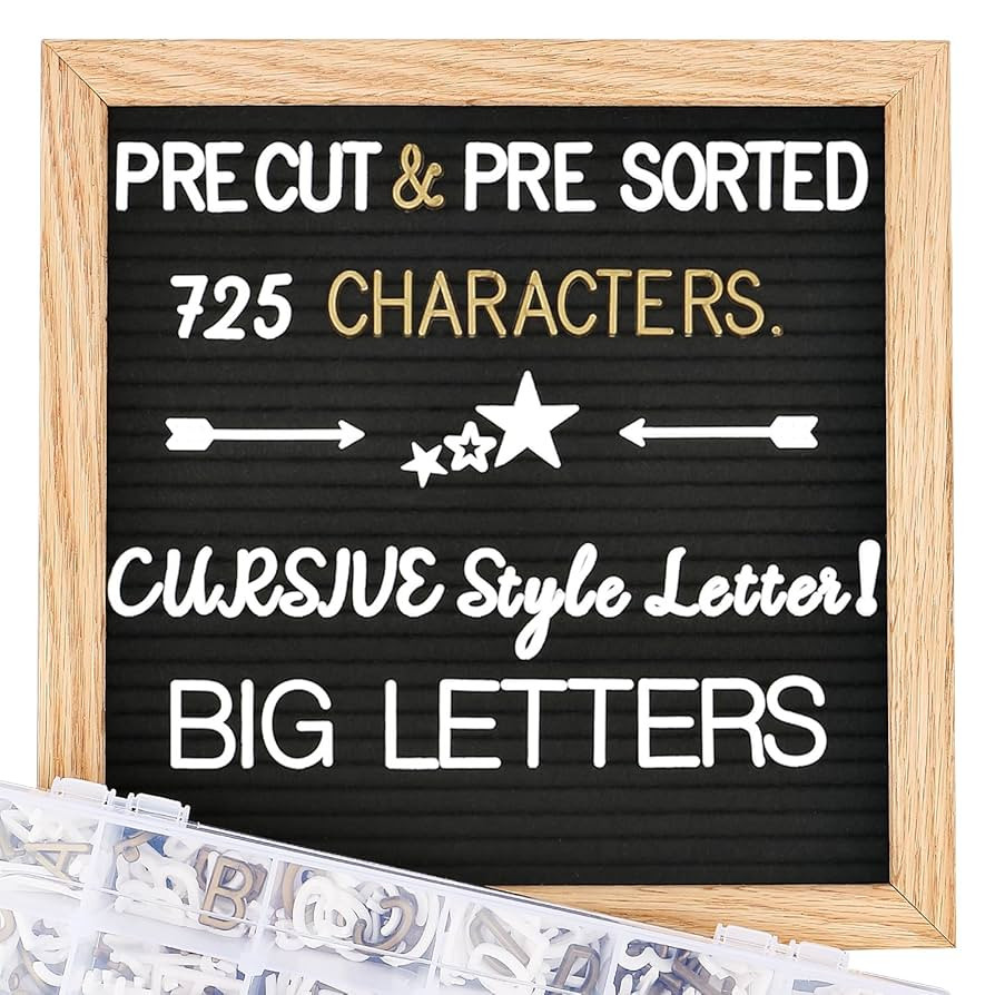 Changeable Felt Letter Board with Letters, Pre Cut & Sorted 725 Letters, First Day of School Boar... | Amazon (US)