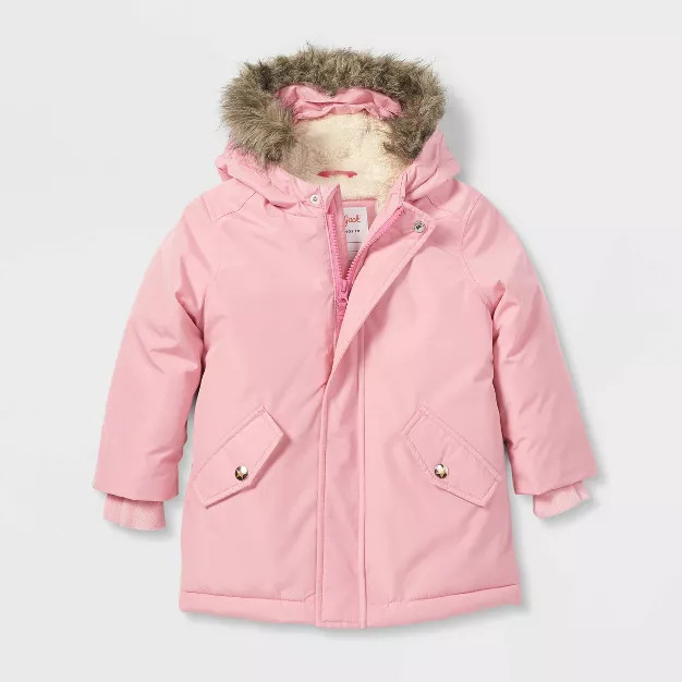 Toddler Girls' Long Sleeve Parka Jacket - Cat & Jack™ Pink | Target
