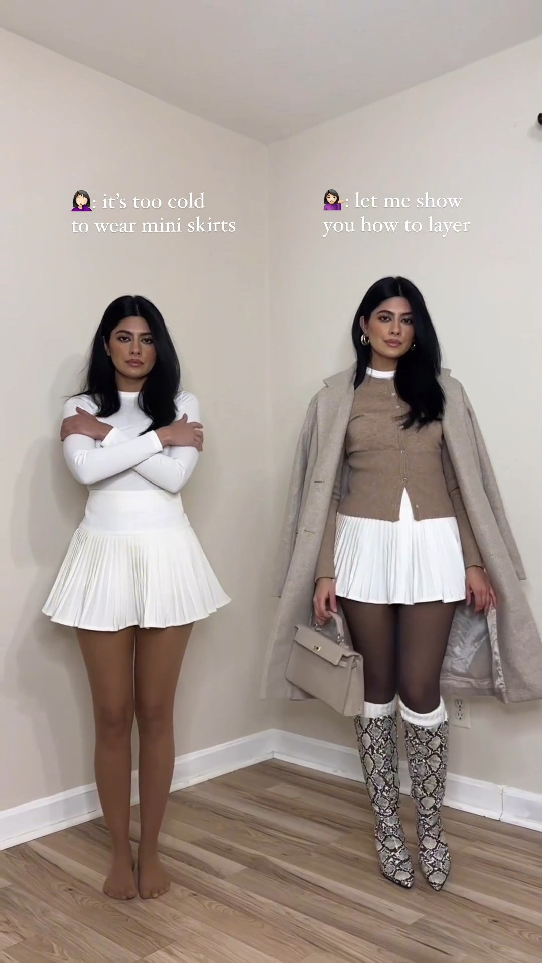 #winteroutfits #winterstyle #stylingtips #fashionhacks #falloutfit #autumnstyle #falltrends #autumnoutfit #howtostyle #simpleoutfit #miniskirts #tights #cardigan #boots #layering #neutralstyle #explore #whattowear how to style mini skirt for winter, styling mini skirt outfits, how to layer for winter, winter fashion, cozy winter outfit, layering hacks, layering outfits for winter, styling outfits, outfit ideas, winter transitional outfit, outfit inspo, elevated outfit, wearing vs styling

#LTKShoeCrush #LTKStyleTip #LTKSaleAlert