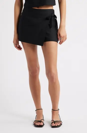 Linen Blend Wrap Skort | Nordstrom