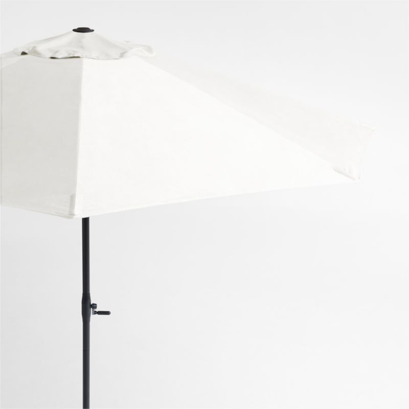 10' Round Sunbrella® Canvas White Outdoor Patio Umbrella with Black Metal Frame | Crate & Barrel