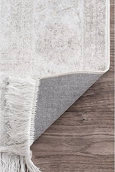 nuLOOM Elyse Vintage Floral Fringe Area Rug, 8x10, Ivory | Amazon (US)