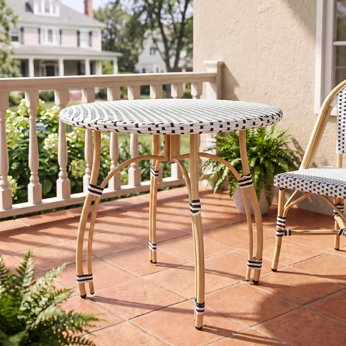 Altesa French Bistro Outdoor Table, Round Outdoor Coffee Table for Patio Balcony Garden | Wayfair North America