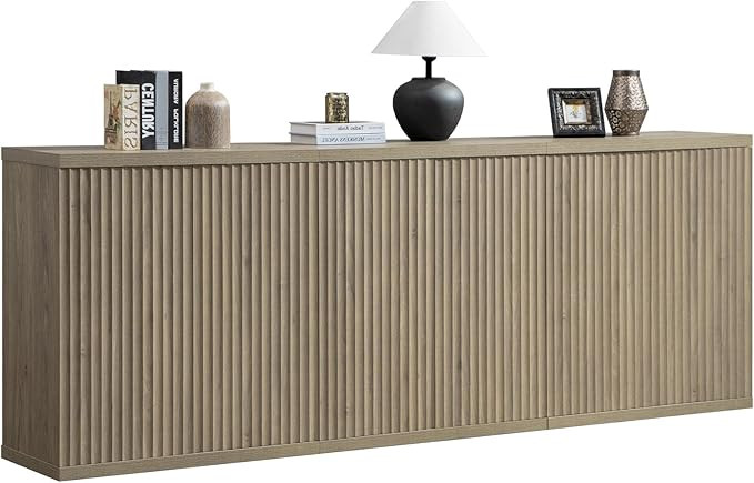 SICOTAS Buffet Cabinet with Storage Accent Sideboard Modern Credenza with Doors & Shelves Fluted ... | Amazon (US)