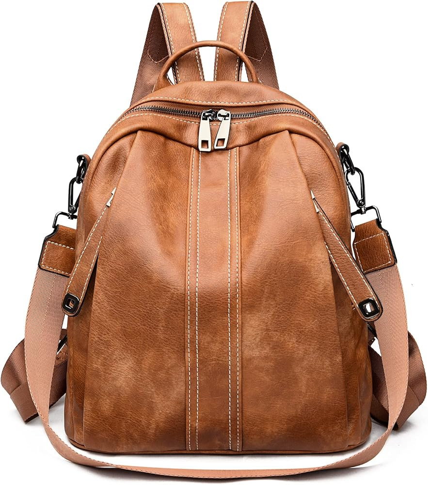 RAYCELL Backpack Purse for Women Fashion Leather Convertible Handbags Shoulder Book Bag Ladies An... | Amazon (US)