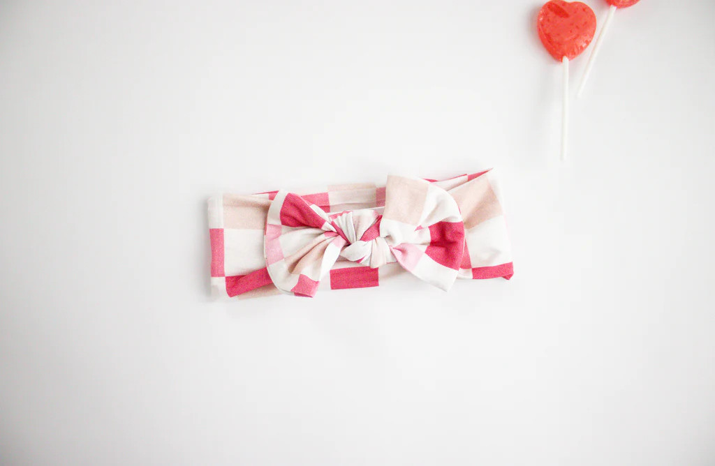 DREAMY PINK CHECKERS DREAM BOW | Dream Big Little Co.