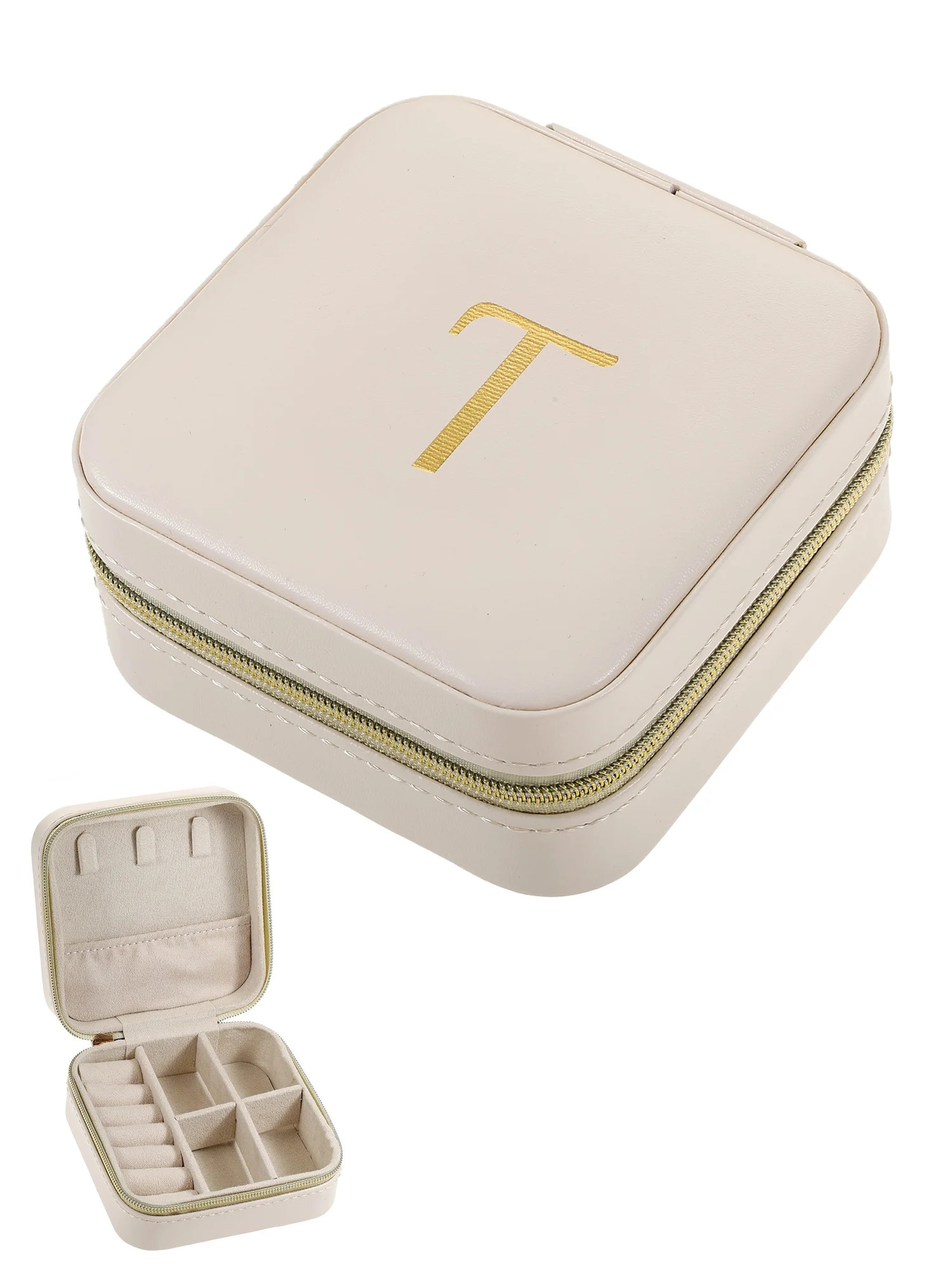 Time and Tru Jewelry Organizer, Ivory with Gold Initial, Letter R | Walmart (US)