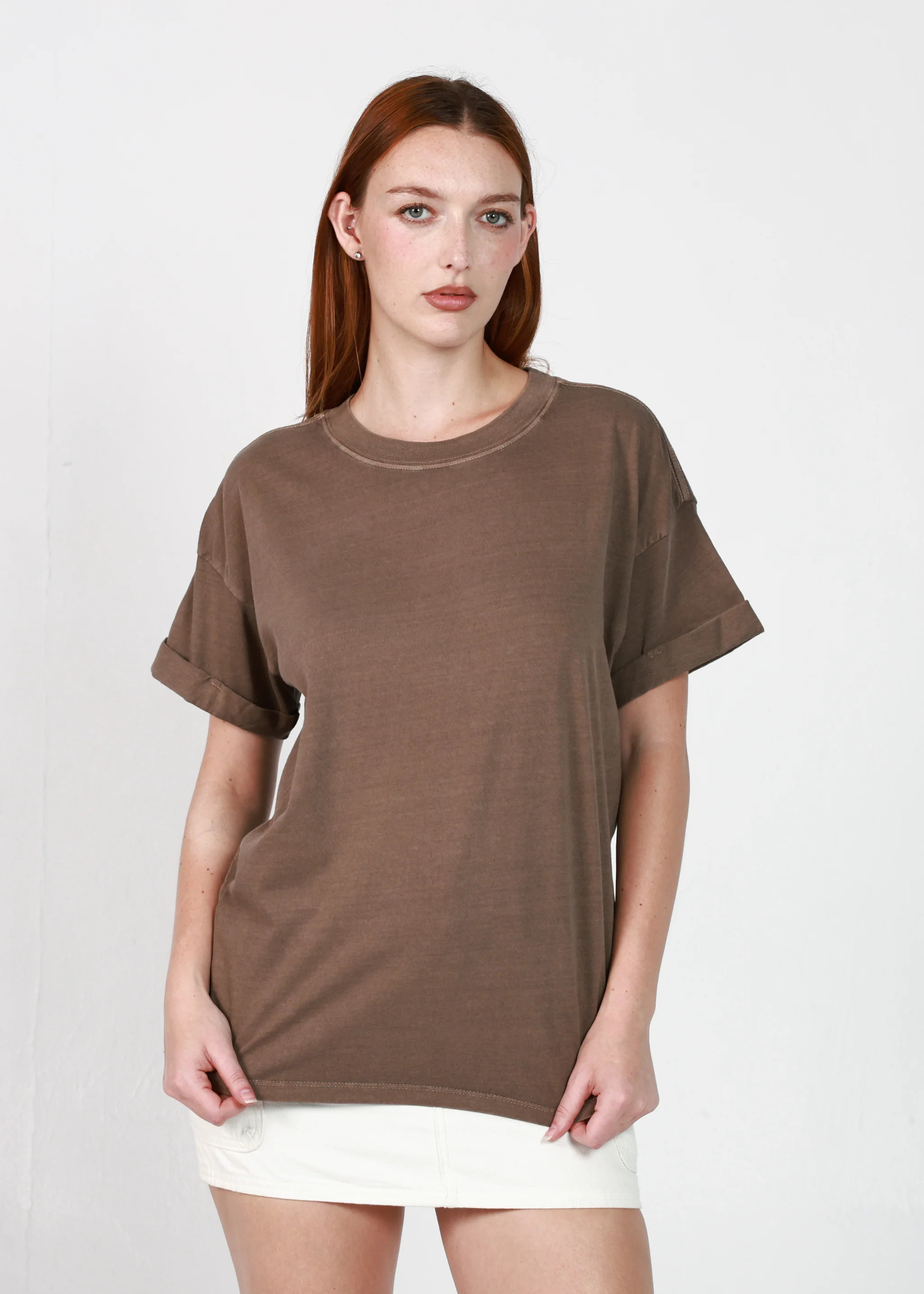 Espresso Brown Boyfriend Tee | Girl Dangerous