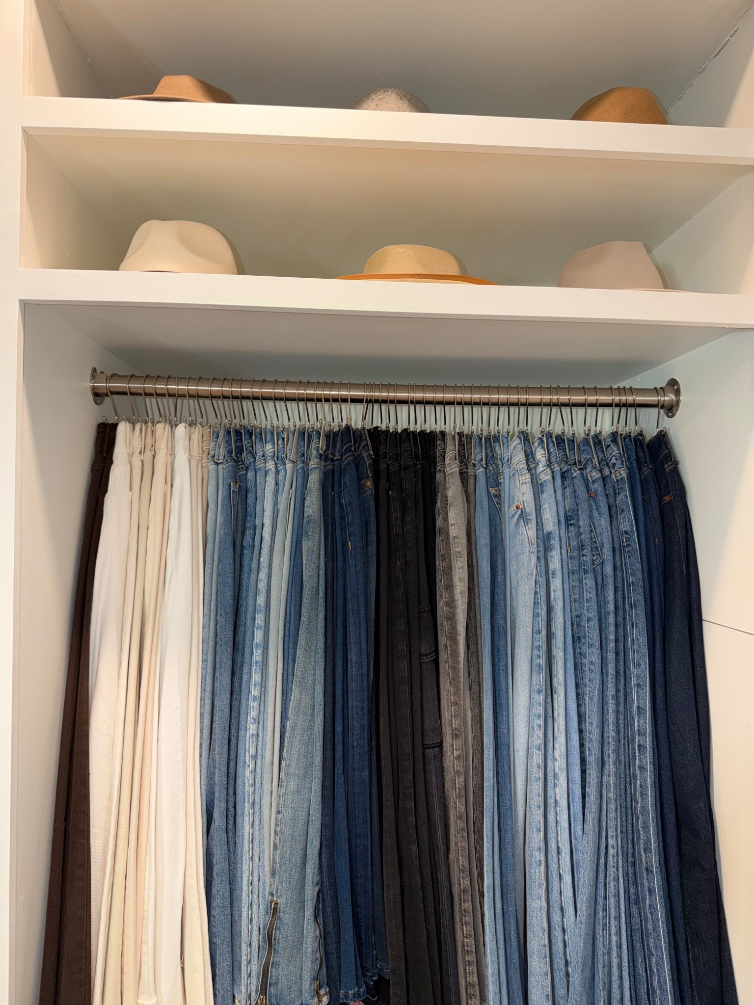 I use these S hooks to hang up my jeans. It allows for more space and keeps things organized. 

Amazon find | closet organization | Rita Salmo 

#LTKHome #LTKOver40