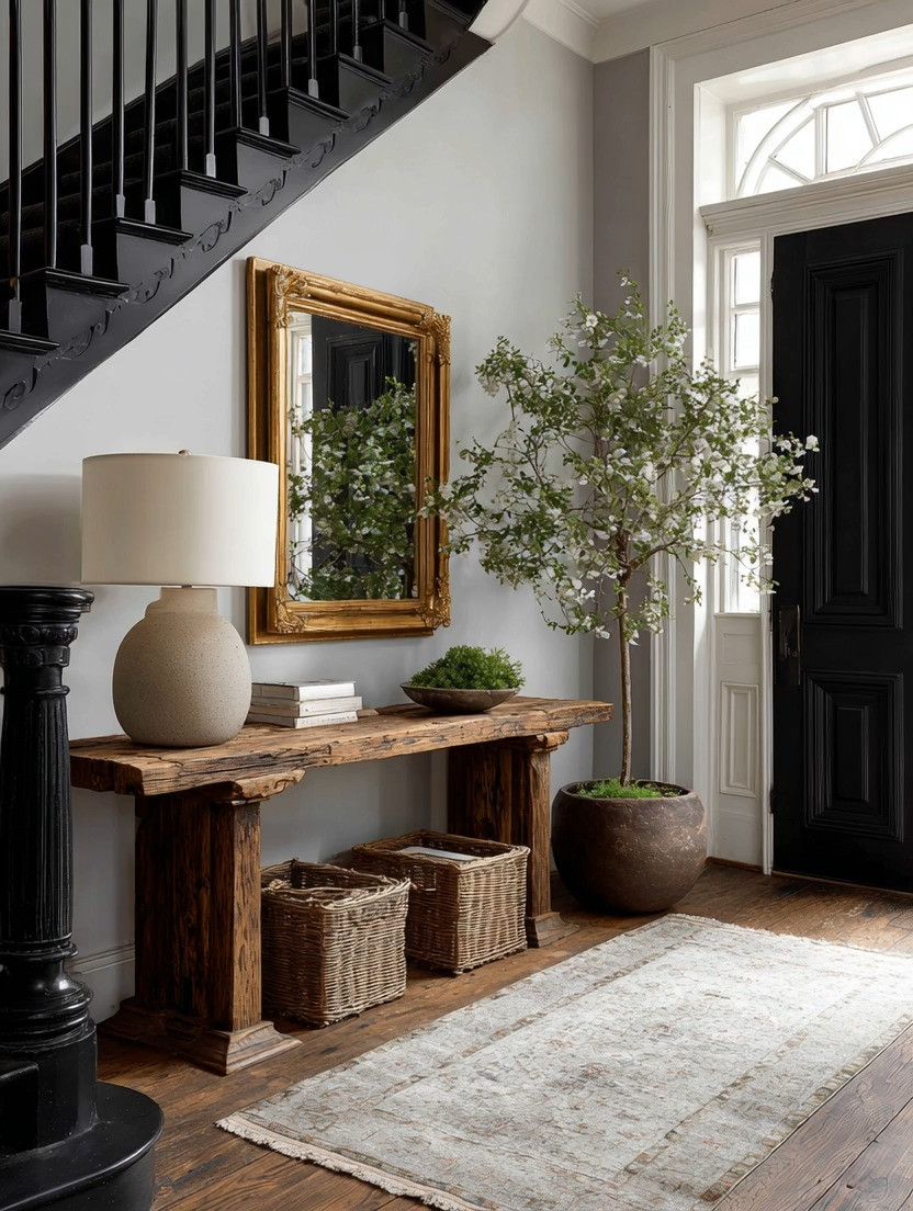 Your entrance is the first impression of your home.

In Feng Shui, it's also where energy enters.

That's why a welcoming entryway matters. When an entrance feels cluttered, chaotic, or forgotten, it doesn't create the same sense of calm and arrival as a thoughtfully designed space.

A simple formula works beautifully. Start with a grounding wooden console table. Wood brings warmth, stability, and a sense of permanence. Add a beautiful gold-framed mirror to reflect light and visually expand the space. Then complete the look with an oversized table lamp that creates warmth during the day and a welcoming glow in the evening.

An oversized tree or plant is optional, but it adds another layer of natural beauty and life to the entrance.

You don't need a grand foyer to create an elegant entryway. Just a few intentional pieces that make coming home feel special.

#EntrywayDesign #FengShuiHome #ConsoleTableDecor #ElegantAndDriven
 

 #LTKHome