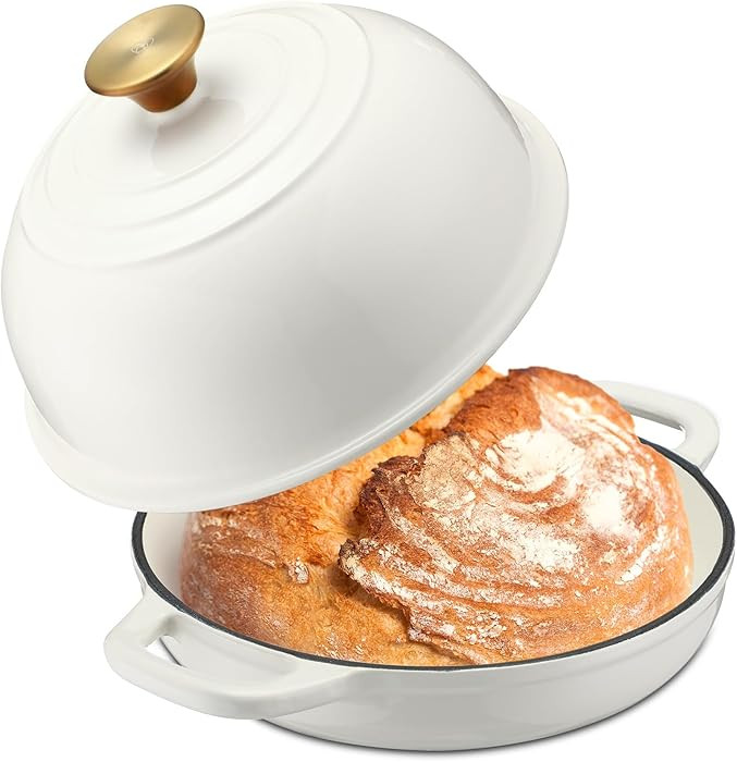 Tioncy Enameled Bread Dutch Oven with Lid for Sourdough Baking 6 Quart Round Cast Iron Dutch Oven... | Amazon (US)