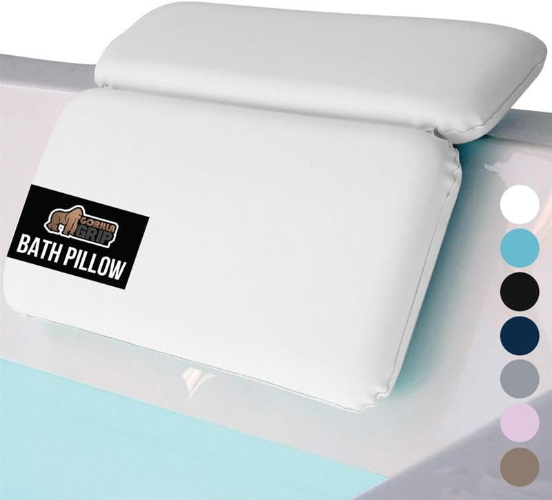 GORILLA GRIP Bath Pillow for Tub, Headrest for Neck and Back Support, Luxury Bathtub Pillows, Hot... | Amazon (US)