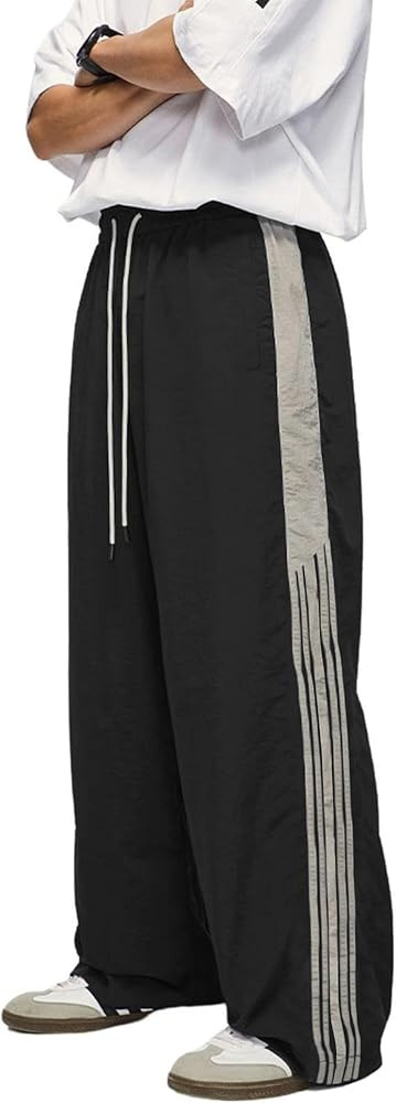 Aelfric Eden Striped Track Pants Men Parachute Pants Women Baggy Sweatpants Y2k Wide Leg Cargo Pa... | Amazon (US)