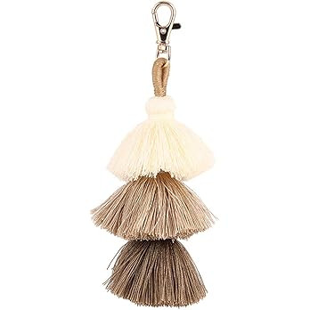 ZOONAI Women Colorful Tassels Charm Keychain Car Keyring Holder Bag Wallet Purse | Amazon (US)